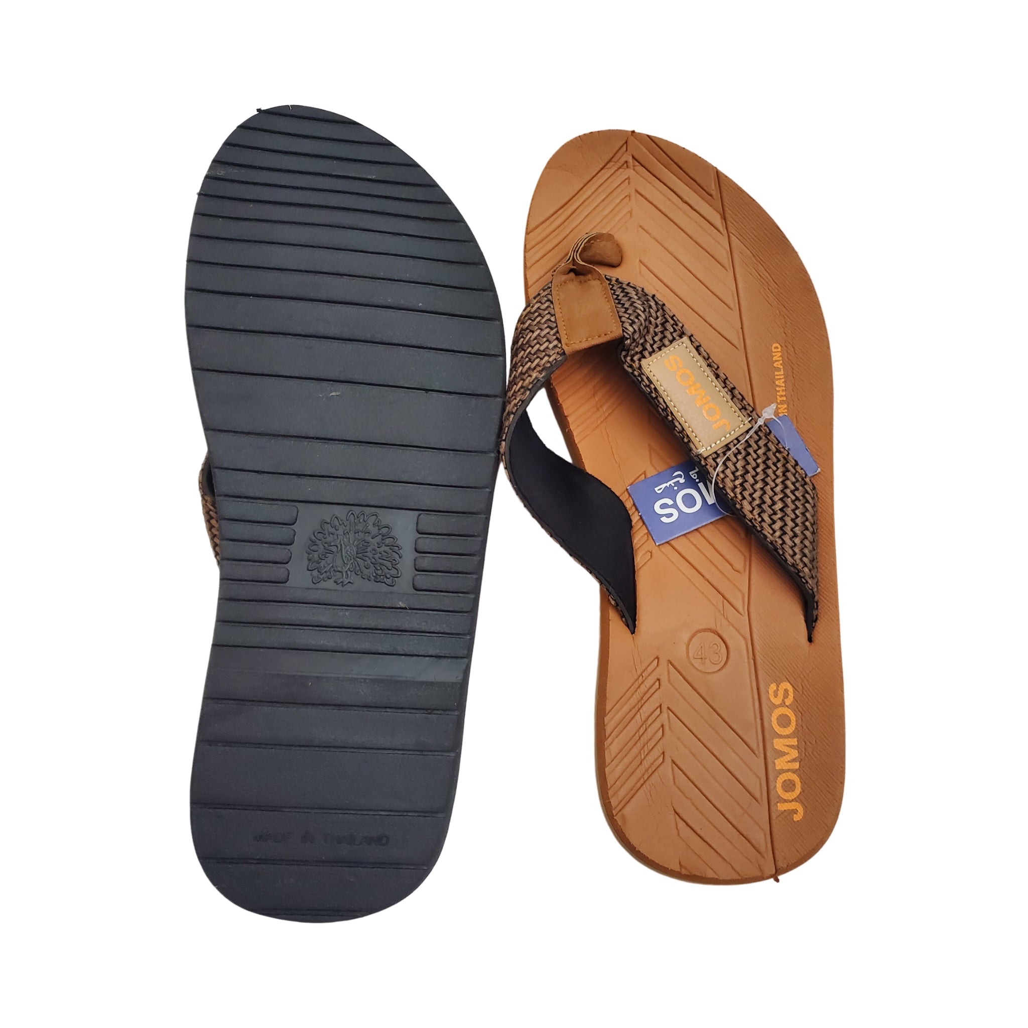 Jomos Mens Flip Flops Leather Sandals Beach Slippers