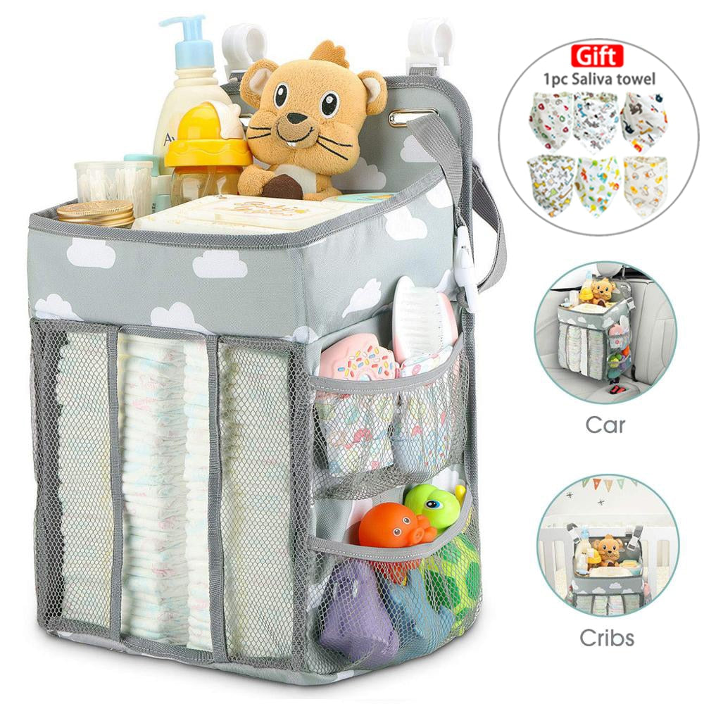 Baby Newborn Bed Storage Organizer Crib Hanging Storage Bag Caddy Organizer For Baby Essentials Bedding Set Diaper Storage Bag