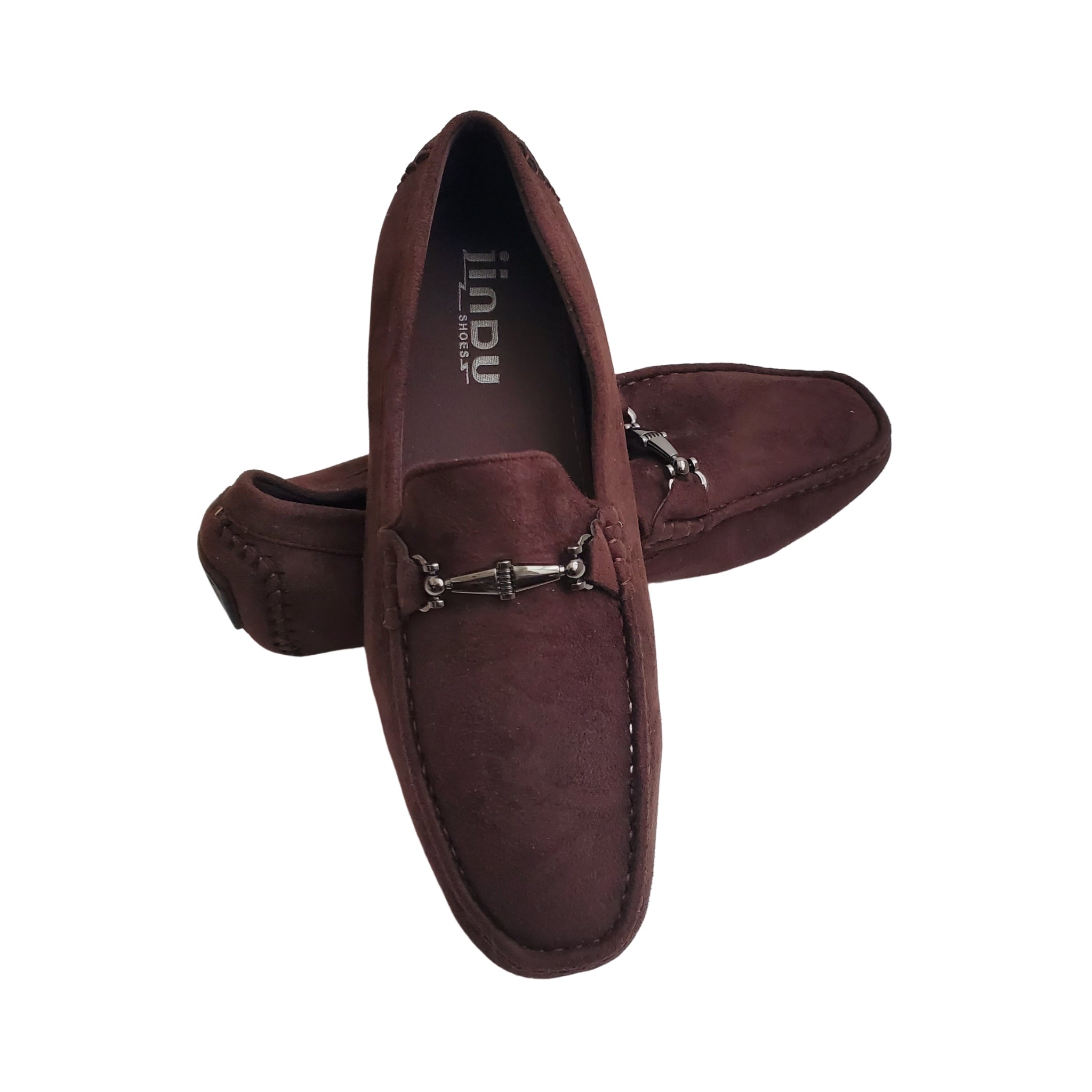 Mens Moccasin Suede Leather Boat Shoes Penny Loafers Slip On Casual Driving Shoes Outdoor Walking Flats Shoes Fashion Large Size Single Shoes