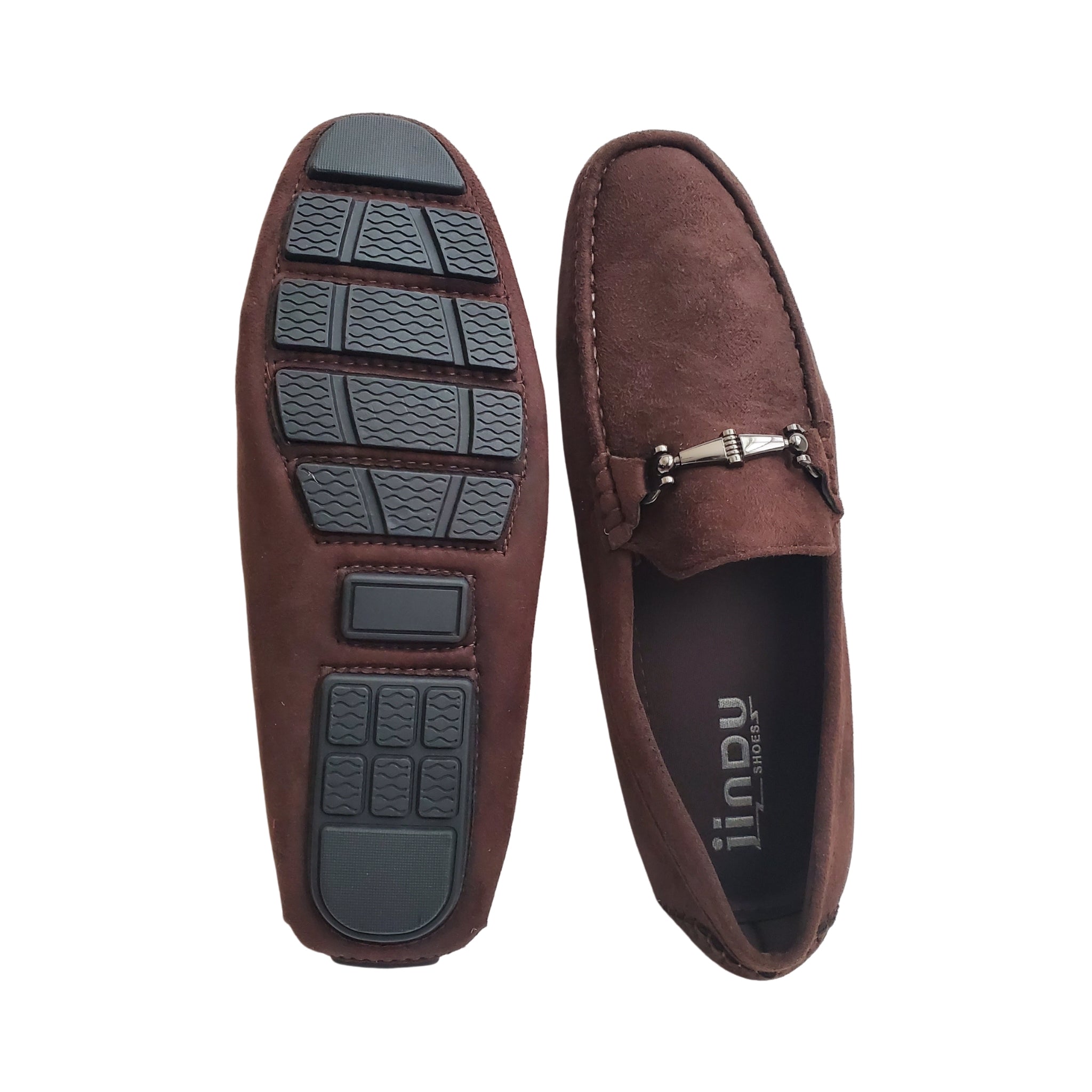 Mens Moccasin Suede Leather Boat Shoes Penny Loafers Slip On Casual Driving Shoes Outdoor Walking Flats Shoes Fashion Large Size Single Shoes