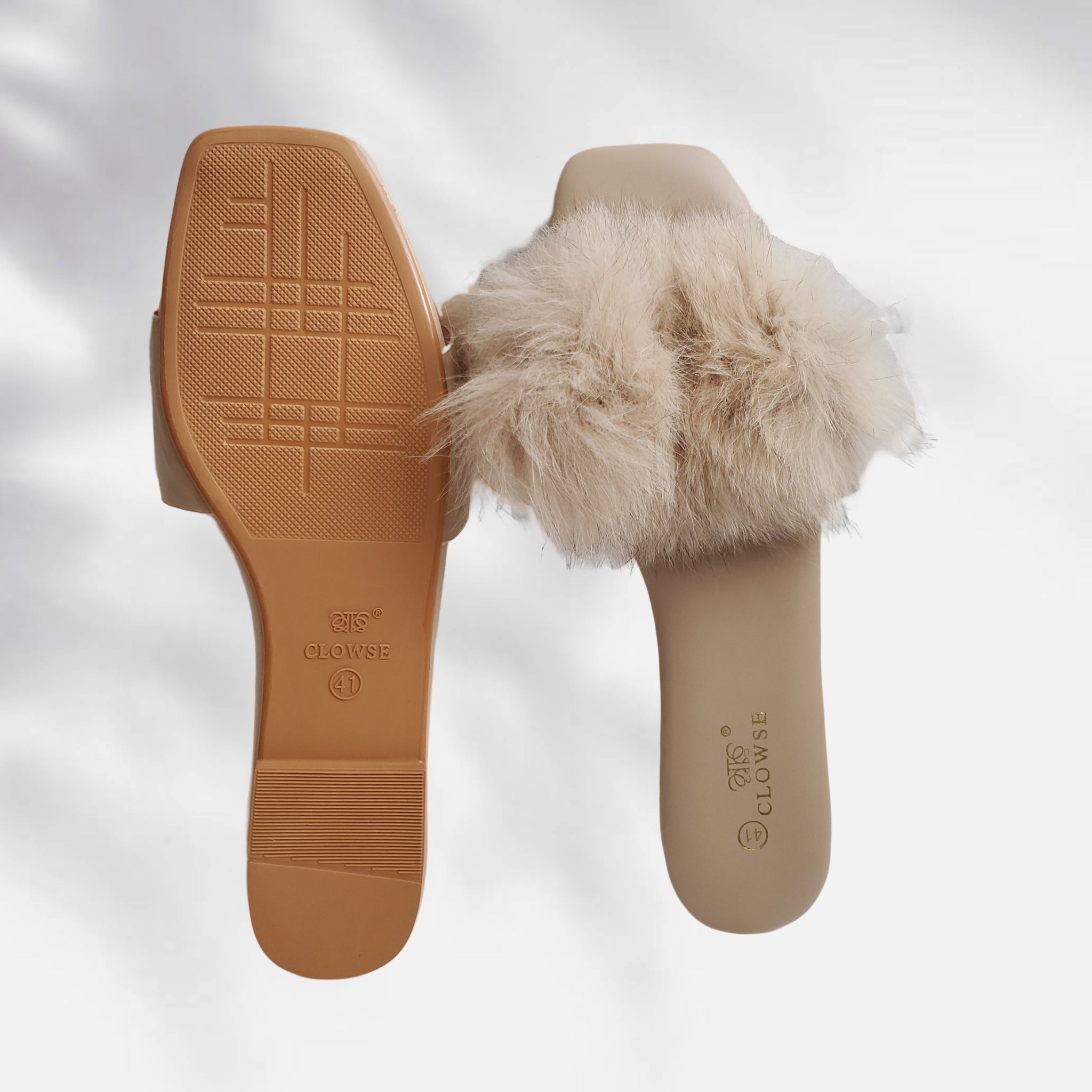 Ladies fure slippers