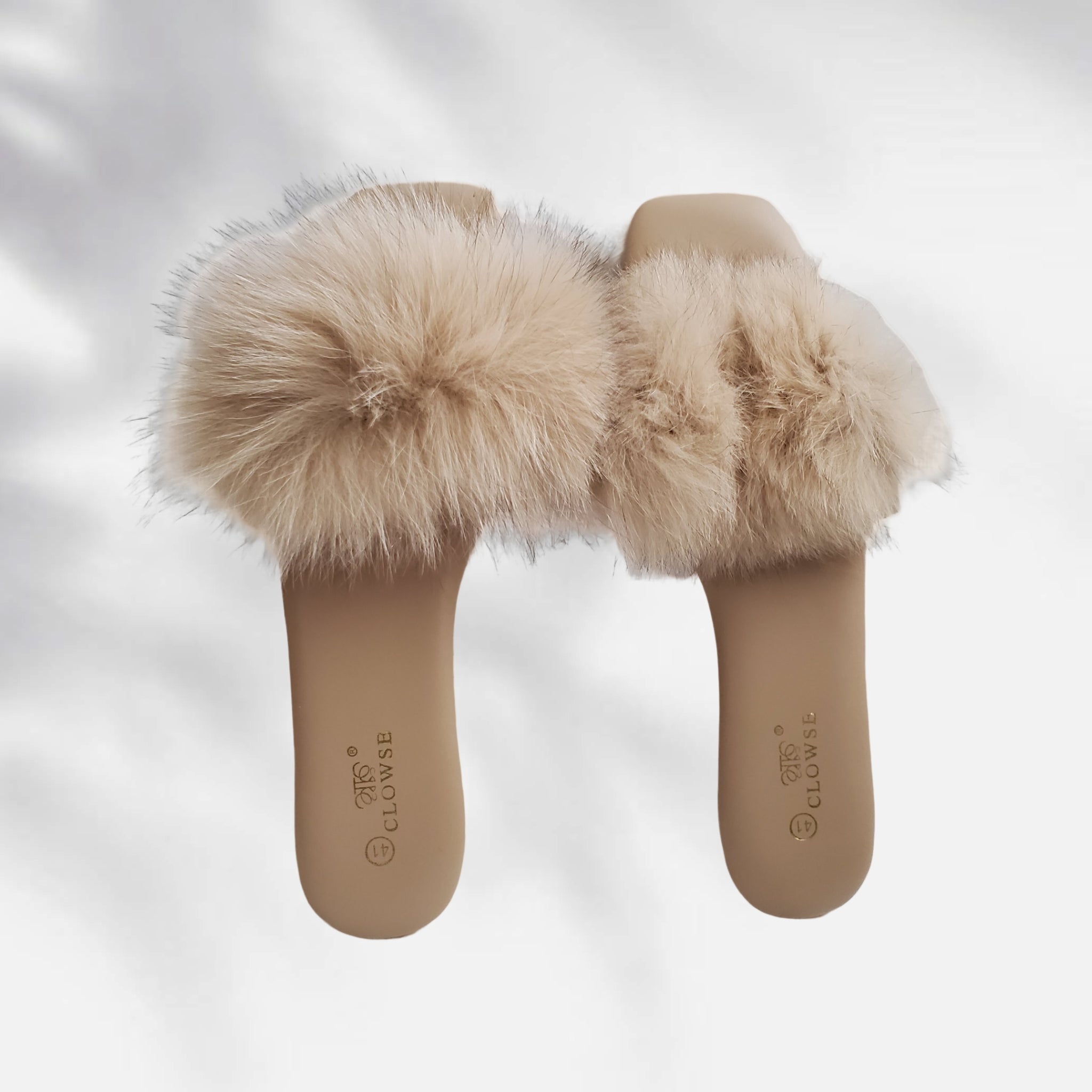 Ladies fure slippers