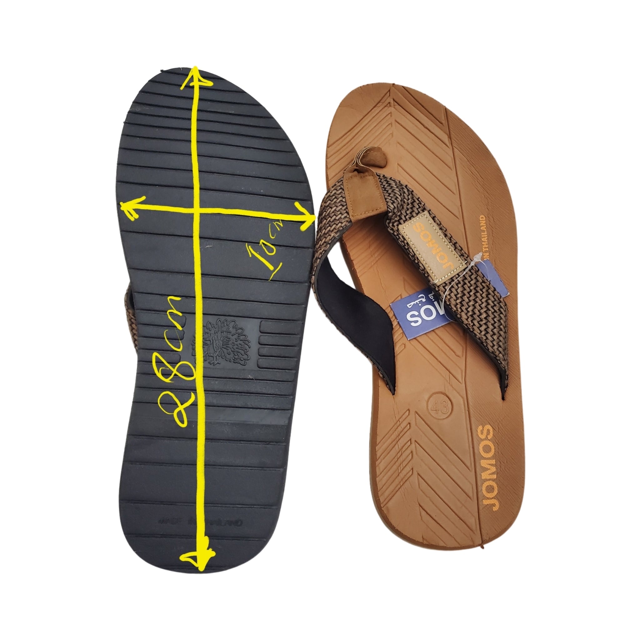 Jomos Mens Flip Flops Leather  Sandals  Beach Slippers