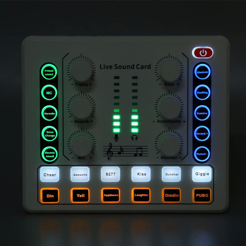 Noise Reduction Sound Card Digital Audio Mixer for Live Streaming-TypeC Rechargeable_10