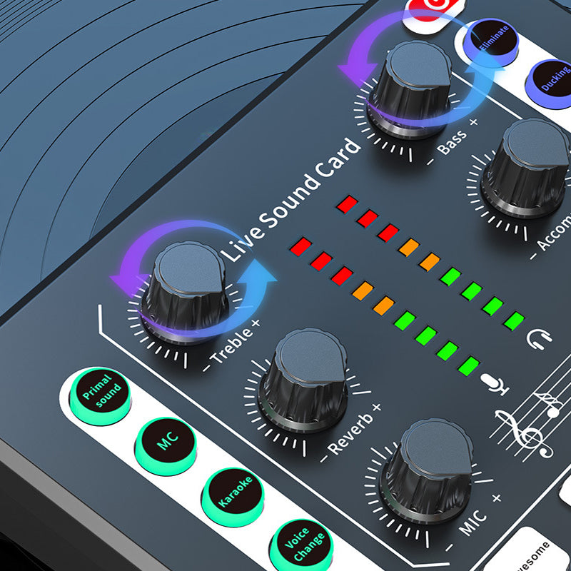 Noise Reduction Sound Card Digital Audio Mixer for Live Streaming-TypeC Rechargeable_12